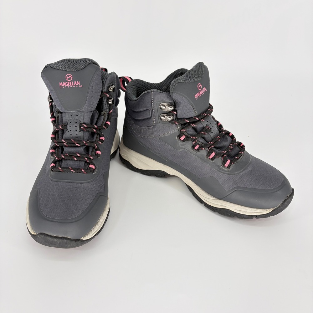 Magellan Outdoors Womens Waterproof Hiking Boots Grey Pink 7.5B 167566